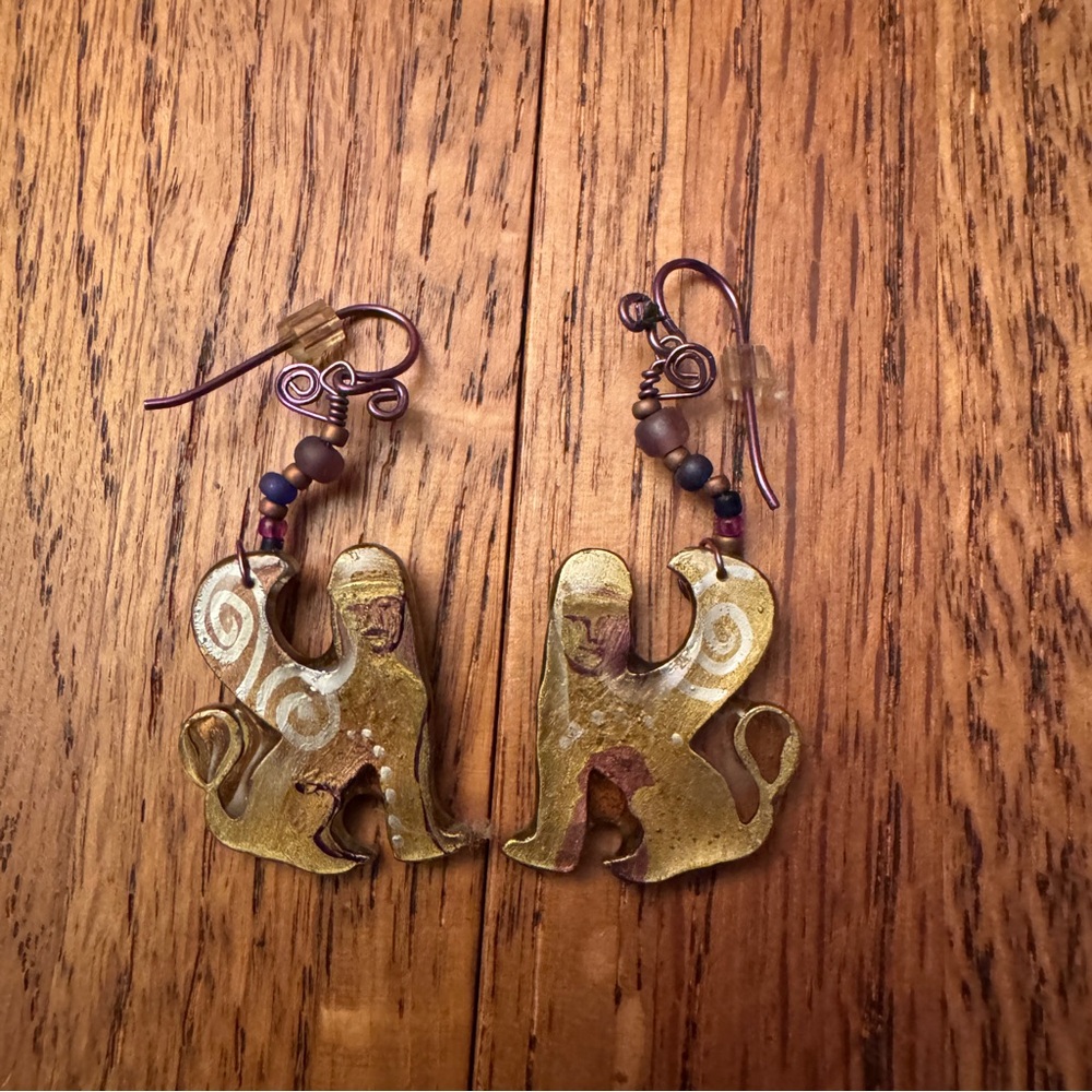 Beaded and charms:  lightweight dangling earrings